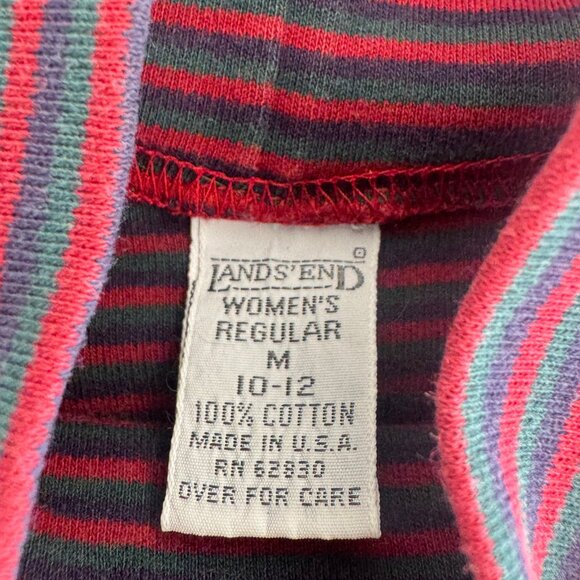 Vintage Lands’ End Stripe Cotton Turtleneck M - Picture 2 of 7